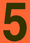 4 in.Number 5 (Orange Background Vinyl for Orange Panel Numbering)