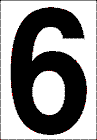 4 in.Number 6 (Clear Vinyl for Orange Panel Numbering)