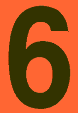 4 in.Number 6 (Orange Background Vinyl for Orange Panel Numbering)