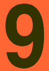 4 in.Number 9 (Orange Background Vinyl for Orange Panel Numbering)