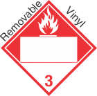 Blank Window Combustible Class 3 Removable Vinyl Placard