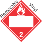 Blank Window Flammable Gas Class 2.2 Removable Vinyl Placard