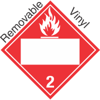 Blank Window Flammable Gas Class 2.2 Removable Vinyl Placard