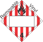 Blank Window Flammable Solid Class 4.1 Removable Vinyl Placard