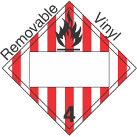 Blank Window Flammable Solid Class 4.1 Removable Vinyl Placard