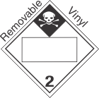 Blank Window Inhalation Hazard Class 2.3 Removable Vinyl Placard