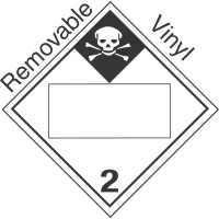 Blank Window Inhalation Hazard Class 2.3 Removable Vinyl Placard