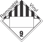 Blank Window Miscellaneous Dangerous Goods Class 9 Removable Vinyl Placard