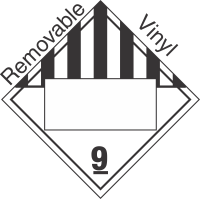 Blank Window Miscellaneous Dangerous Goods Class 9 Removable Vinyl Placard