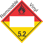 Blank Window Organic Peroxide Class 5.2 Removable Vinyl Placard