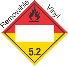 Blank Window Organic Peroxide Class 5.2 Removable Vinyl Placard
