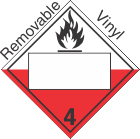 Blank Window Spontaneously Combustible Class 4.2 Removable Vinyl Placard
