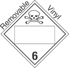 Blank Window Toxic Class 6.2 Removable Vinyl Placard