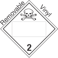 Blank Window Toxic Gas Class 2.3 Removable Vinyl Placard