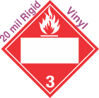 Blank Window Flammable Class 3 20mil Rigid Vinyl Placard