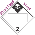 Blank Window Inhalation Hazard Class 2.3 20mil Rigid Vinyl Placard
