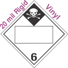 Blank Window Inhalation Hazard Class 6.1 20mil Rigid Vinyl Placard