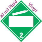 Blank Window Non Flammable Gas Class 2.2 20mil Rigid Vinyl Placard