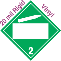 Blank Window Non Flammable Gas Class 2.2 20mil Rigid Vinyl Placard