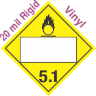 Blank Window Oxidizer Class 5.1 20mil Rigid Vinyl Placard