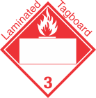 Blank Window Combustible Class 3 Laminated Tagboard Placard