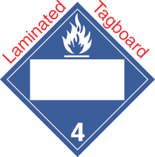 Blank Window Dangerous When Wet Class 4.3 Laminated Tagboard Placard