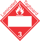 Blank Window Flammable Class 3 Laminated Tagboard Placard