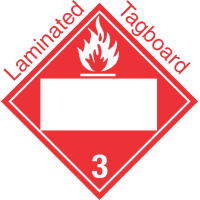 Blank Window Flammable Class 3 Laminated Tagboard Placard