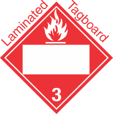 Blank Window Flammable Class 3 Laminated Tagboard Placard