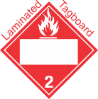 Blank Window Flammable Gas Class 2.2 Laminated Tagboard Placard