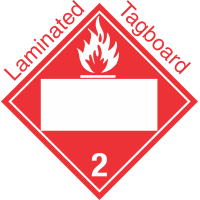 Blank Window Flammable Gas Class 2.2 Laminated Tagboard Placard