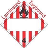 Blank Window Flammable Solid Class 4.1 Laminated Tagboard Placard