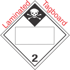 Blank Window Inhalation Hazard Class 2.3 Laminated Tagboard Placard