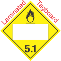 Blank Window Oxidizer Class 5.1 Laminated Tagboard Placard