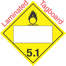 Blank Window Oxidizer Class 5.1 Laminated Tagboard Placard