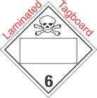 Blank Window Poison Class 6.2 Laminated Tagboard Placard