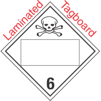 Blank Window Poison Class 6.2 Laminated Tagboard Placard