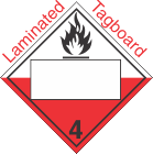 Blank Window Spontaneously Combustible Class 4.2 Laminated Tagboard Placard