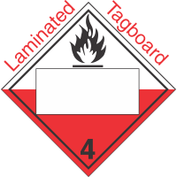 Blank Window Spontaneously Combustible Class 4.2 Laminated Tagboard Placard