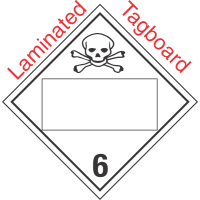 Blank Window Toxic Class 6.2 Laminated Tagboard Placard