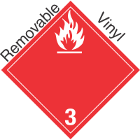 International (Wordless) Combustible Class 3 Removable Vinyl Placard