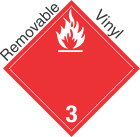 International (Wordless) Flammable Class 3 Removable Vinyl Placard