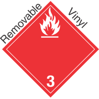 International (Wordless) Flammable Class 3 Removable Vinyl Placard