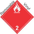 International (Wordless) Flammable Gas Class 2.2 Removable Vinyl Placard