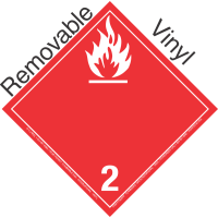 International (Wordless) Flammable Gas Class 2.2 Removable Vinyl Placard