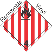 International (Wordless) Flammable Solid Class 4.1 Removable Vinyl Placard