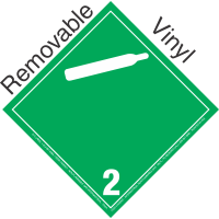 International (Wordless) Non Flammable Gas Class 2.2 Removable Vinyl Placard