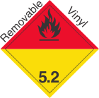 International (Wordless) Organic Peroxide Class 5.2 Removable Vinyl Placard