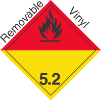 International (Wordless) Organic Peroxide Class 5.2 Removable Vinyl Placard