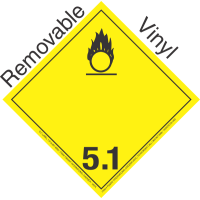 International (Wordless) Oxidizer Class 5.1 Removable Vinyl Placard